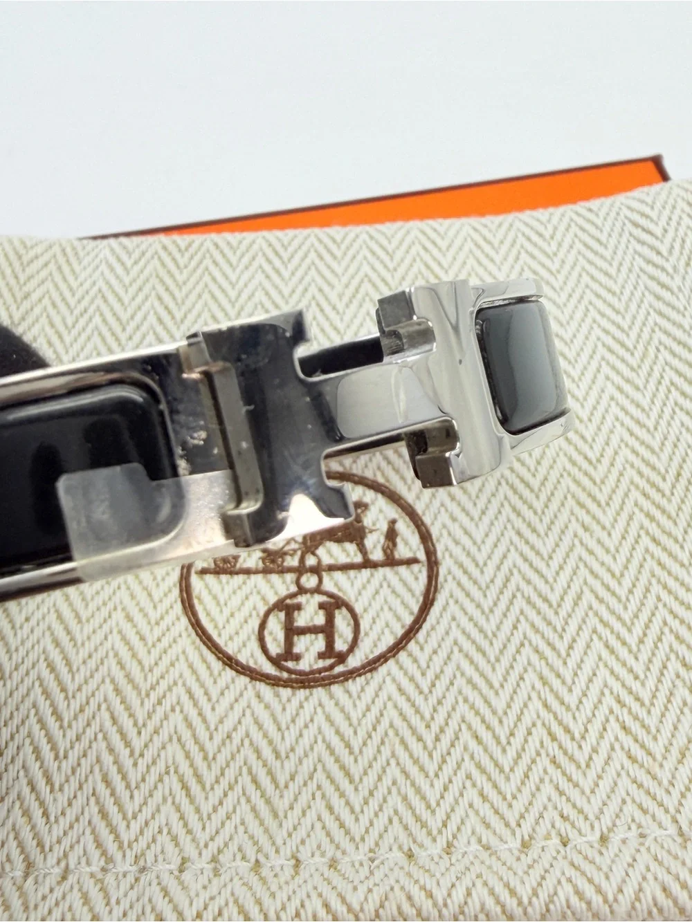 Hermès Clic H Enamel Bracelet Bangle ST 0292 Made in France